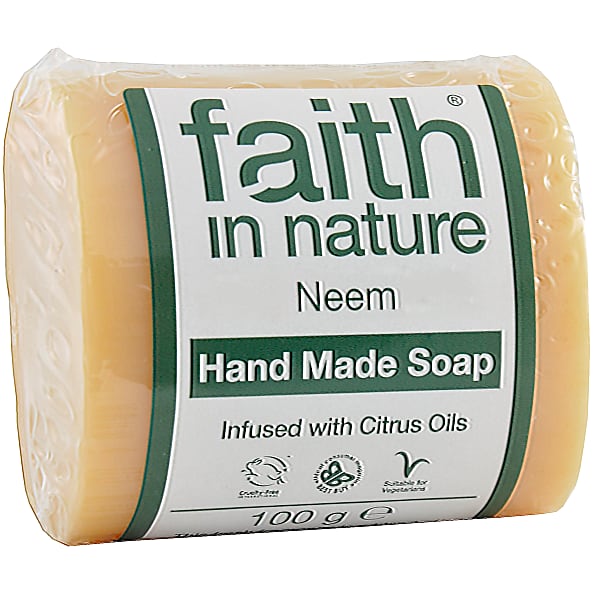 Антибактериальное мыло ручной работы faith in nature с маслами Нима и цитрусовых, 100г